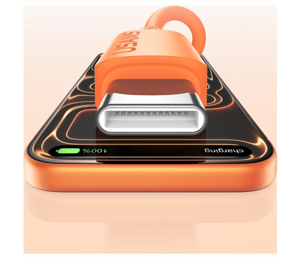 USAMS Kabel 60W 3A Silicone Fast Charging USB-C do USB-C pomarańcz - 1568985 - zdjęcie 8